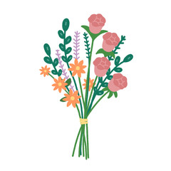 Colorful Flower Bouquet Illustration