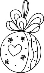 Christmas Ball, Christmas Decoration, Christmas ornament outline vector illustration