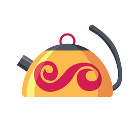 Kettle decorative kitchen tool icon. Teapot isolated cartoon illustration. Element for advertising of household goods or kitchen ware store. Home appliance for boiling water