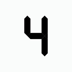 No 4 Icon. Number Four Symbol - Vector. 