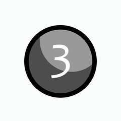 No 3 Icon. Number Three Symbol - Vector. 