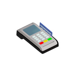 Card swipe machine icon isolated 3d render illustration