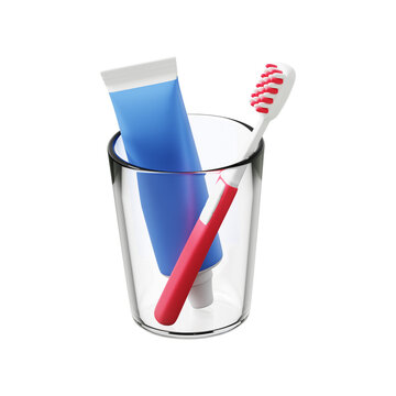 Dental toothbrush icon isolated 3d render illustration