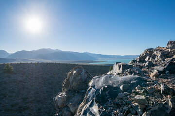 mono lake from the top of a volcano
