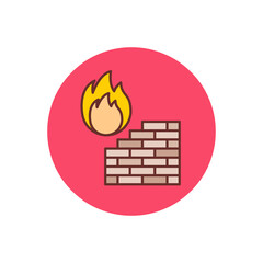 Firewall icon in vector. Logotype