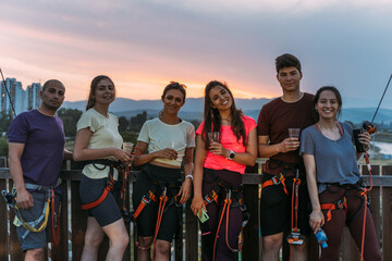 Group of rock climbers taking a photo