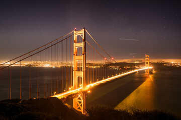 golden gate bridge at night