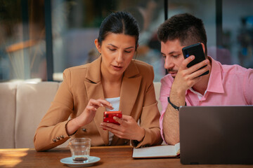 Business couple having fun