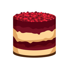 Cake pastries and cheesecakes. Vector illustrations of sweets isolated on white background.