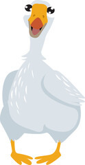 Cute cartoon goose. Vector goose. Farm bird.