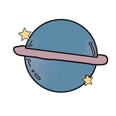 Beautiful Planet with stars.