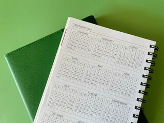  calendar  in notebook