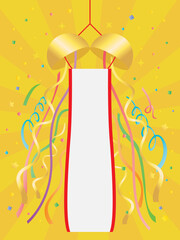 くす玉と金色の背景イラスト