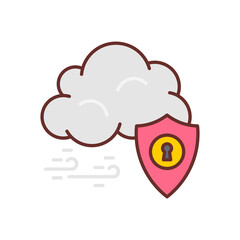 Cloud Protection icon in vector. Logotype