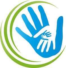 Hände, Team, Familie, Physiotherapie, Vektor, Logo