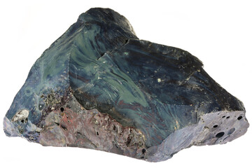 copper slag from Mansfeld, Germany isolated on white background