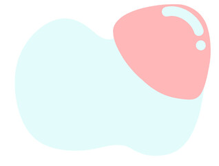 Pastel red green blob organic doodle hand drawing shape and form illustration background element
