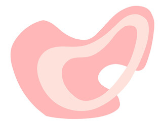 Pastel red green blob organic doodle hand drawing shape and form illustration background element