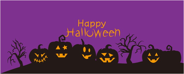 Happy Halloween background graphic. Dark moon night and scary concept banner design for halloween event. Vector illustration.