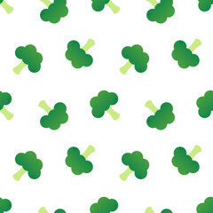 Green broccoli vector seamless pattern background for healthy food and nature design.
