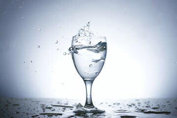 This is photo of water scattered in glass.