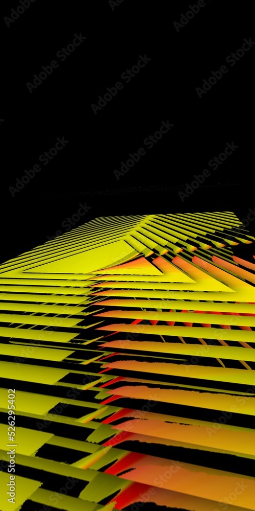 Poster creative vivid yellow triangular concentric and red colour gradient designs