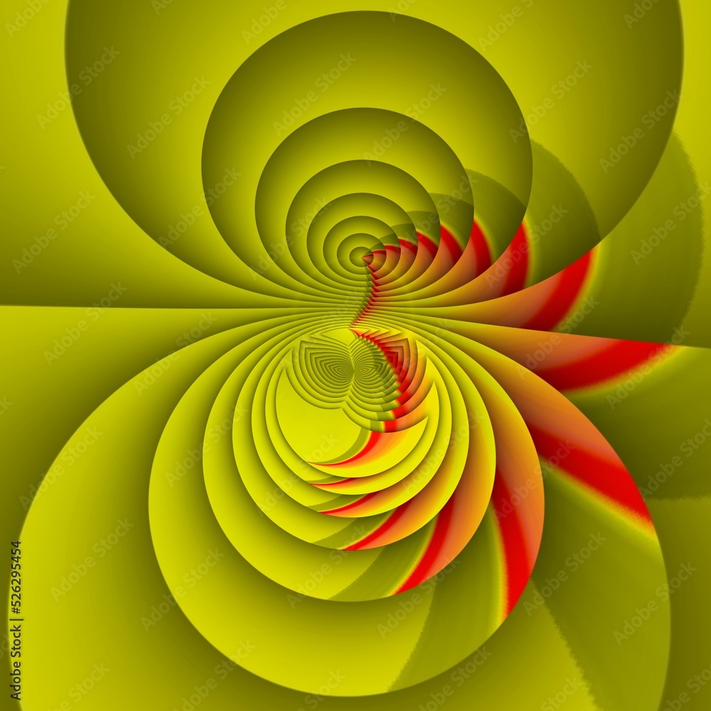 Poster creative vivid yellow triangular concentric and red colour gradient designs