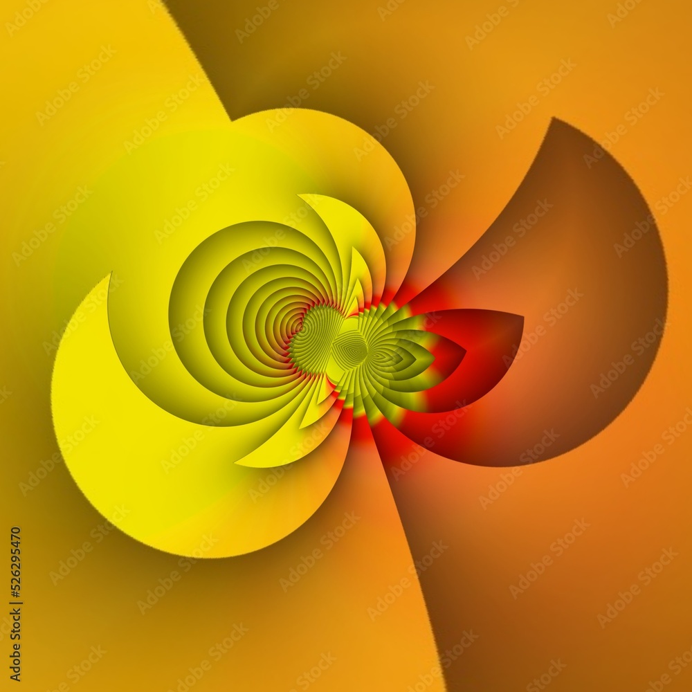 Poster creative vivid yellow triangular concentric and red colour gradient designs