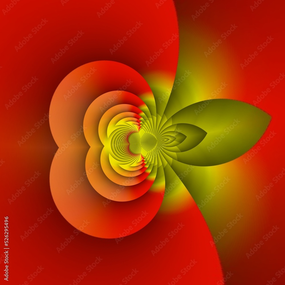 Poster creative vivid yellow triangular concentric and red colour gradient designs