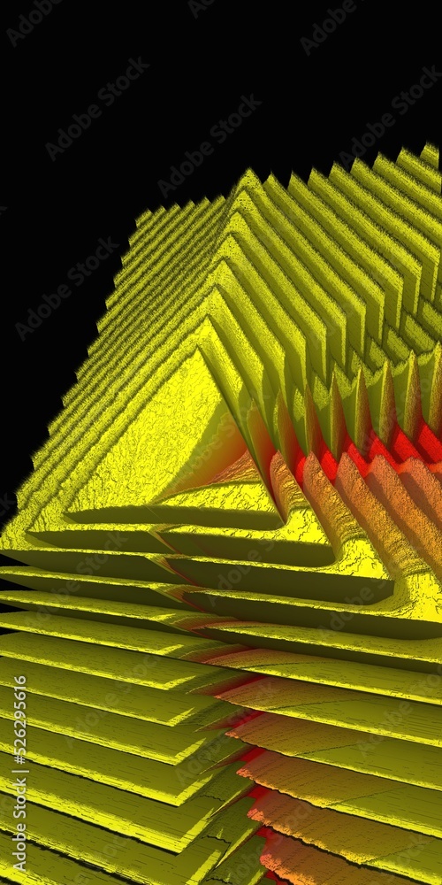 Poster creative vivid yellow triangular concentric and red colour gradient designs