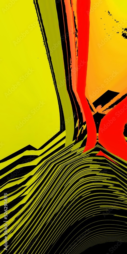 Aufkleber creative vivid yellow triangular concentric and red colour gradient designs