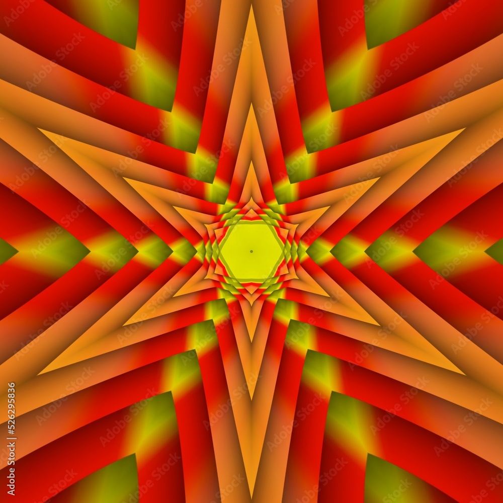 Poster creative vivid yellow triangular concentric and red colour gradient designs