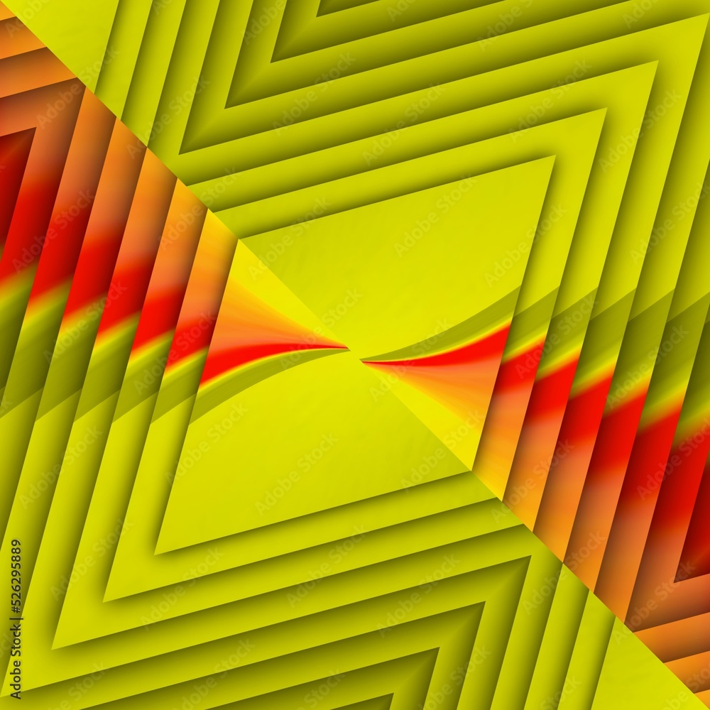 Poster creative vivid yellow triangular concentric and red colour gradient designs