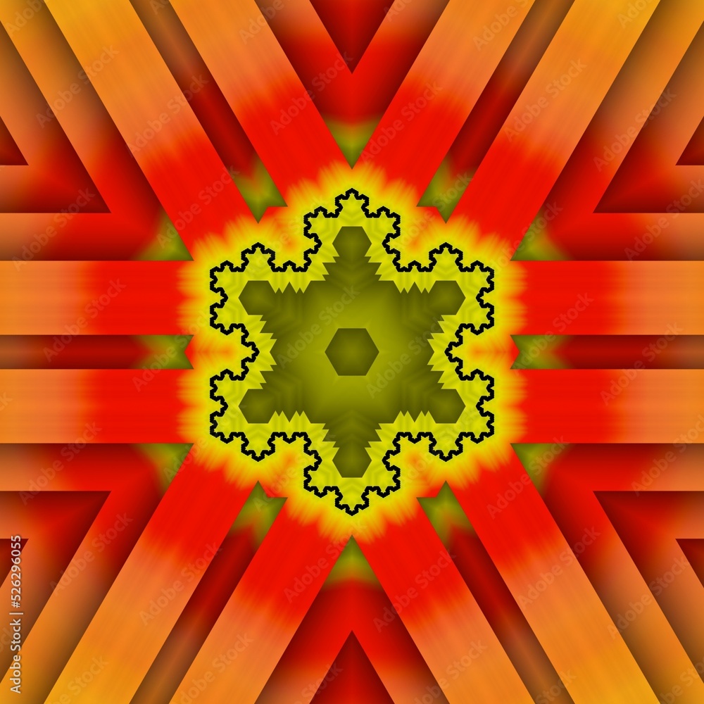 Poster creative vivid yellow triangular concentric and red colour gradient designs
