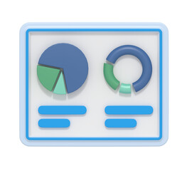 3d icon of digital Analysis Chart and data diagram