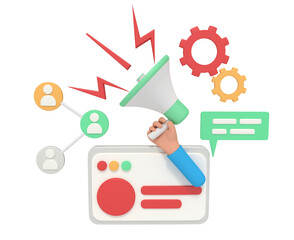 3d illustration of marketing management