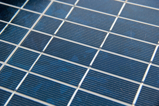 Blue Solar Panel Macro Collector Close Up