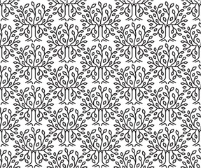 Endless black pattern with trees