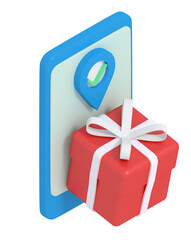3d illustration of order gift in phone