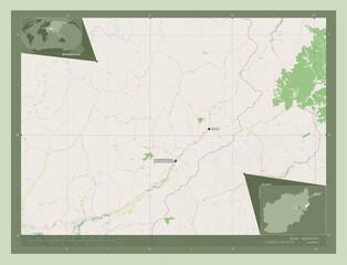 Kunar, Afghanistan. OSM. Labelled points of cities