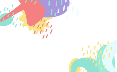 KId pastel fun colorful freeform organic doodle shape hand draw illustration banner