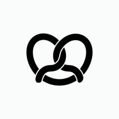 Pretzel Icon. Pastry Symbol - Vector.