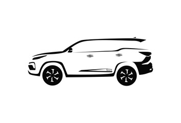 Illustration Vector graphic of Modern SUV car silhouette vector fit for Automotive Logo Element element etc.