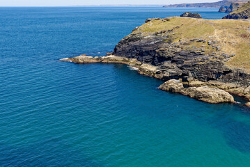 View of the coastline from Tintagel castle - Cornwall,