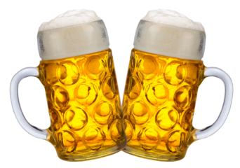 big traditional glass of Bavarian beer at Oktoberfest in Munich