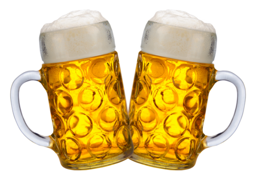 big traditional glass of Bavarian beer at Oktoberfest in Munich