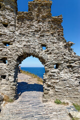 Fototapeta na wymiar Ruins Of Tintagel Castle - Cornwall UK