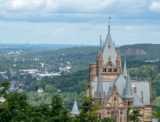 Fototapeta na wymiar Drachenburg castle view from top