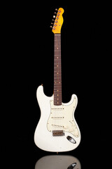 electric guitar on a black background, with reflection, custom