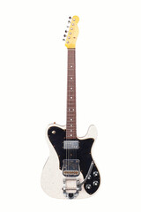 electric guitar, custom made, isolated on white background